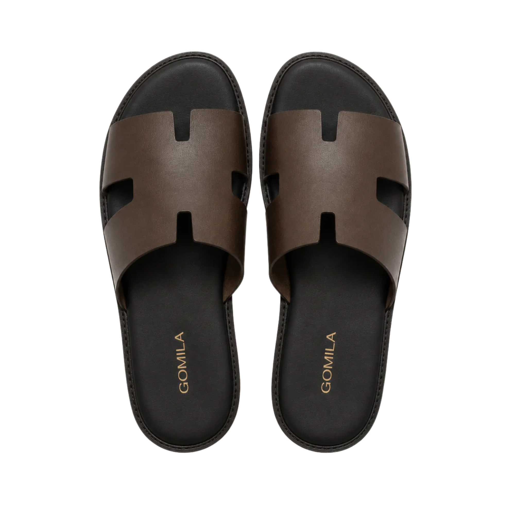 Riko - Men's Dark Brown Calf Leather Slipper