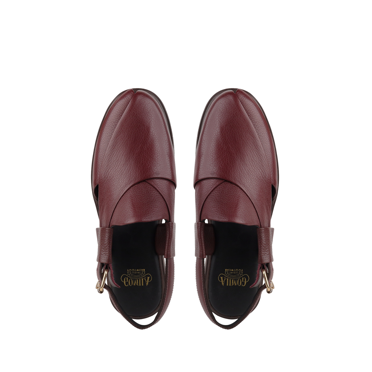 Bronx - Men's Oxblood Pebble Grain Leather Sandal