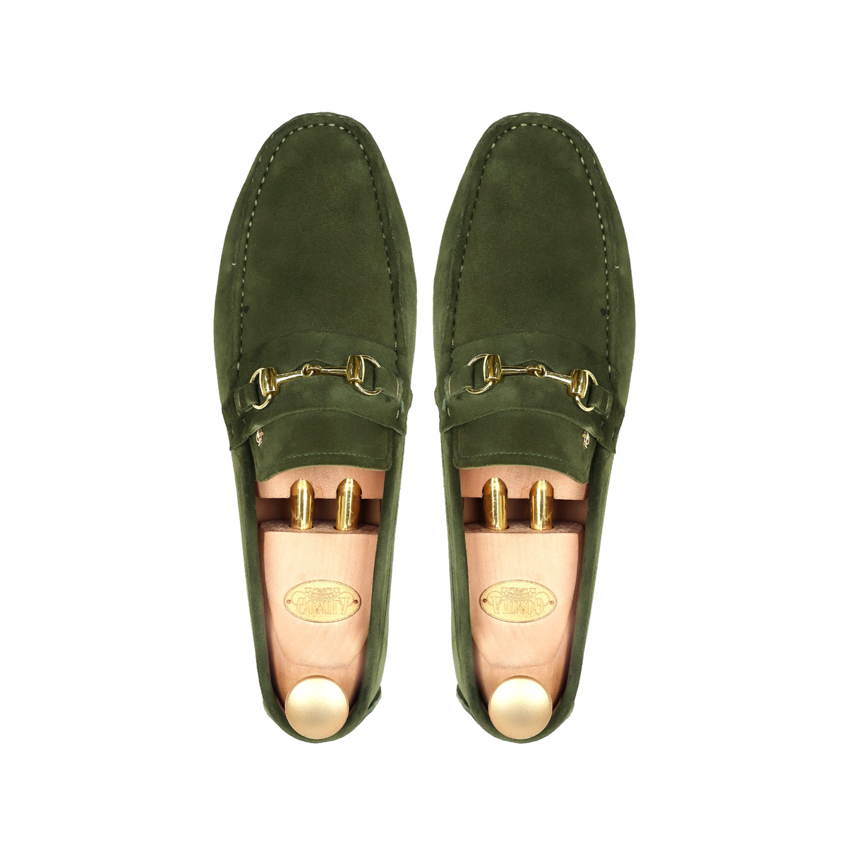 Renzo - Men's Olive Green Suede Driver Shoe