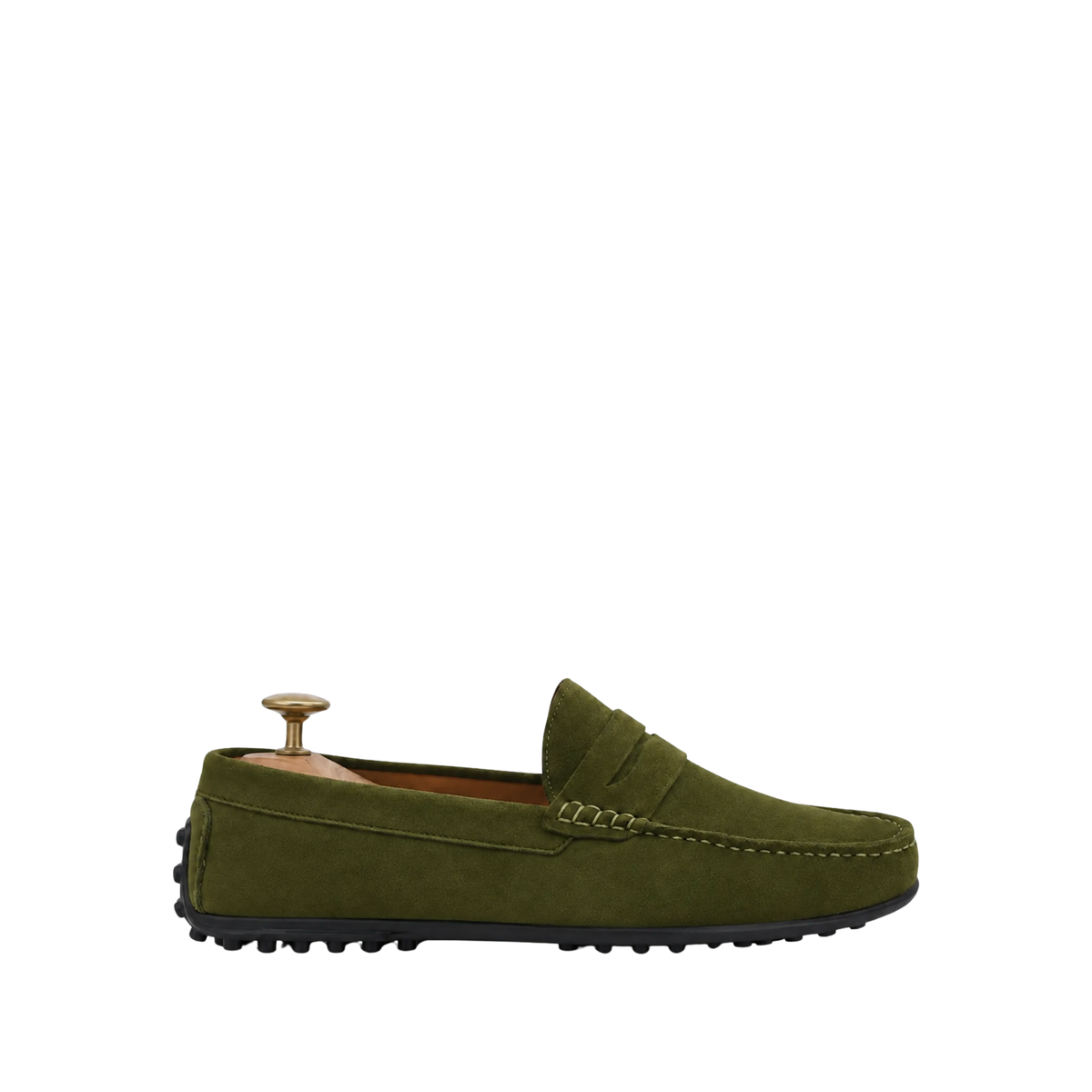 Knox - Men's Olive Green Split Suede Driver Shoe