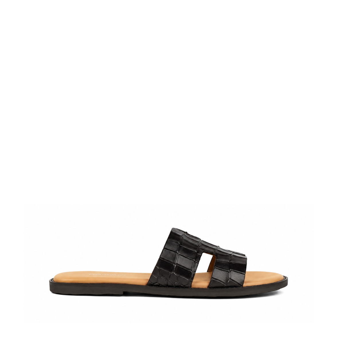 Cameron CROCO - Men's Dark Brown Crocodile Embossed Calf Leather Slipper