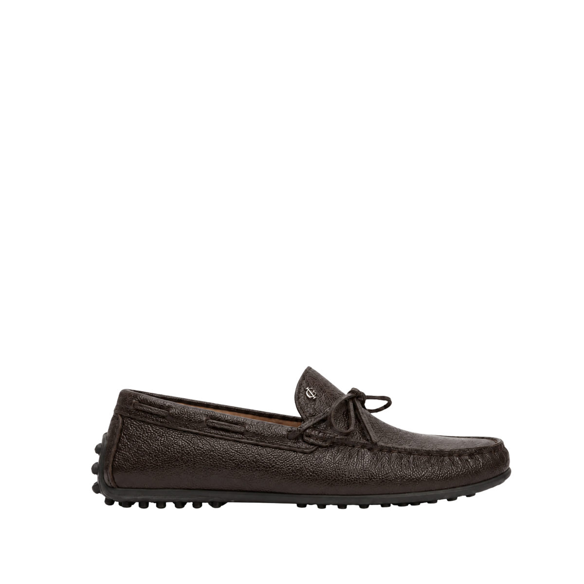 Solex - Men's Dark Brown Pebble Grain Leather Driver Shoe