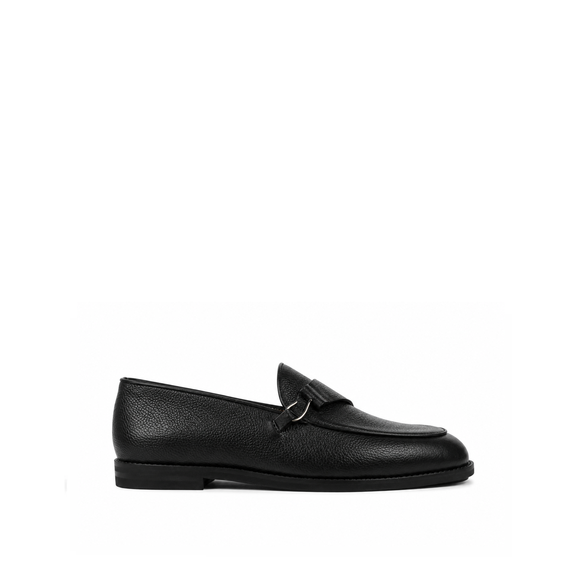 Lexoro - Men's Black Pebble Grain Leather Loafer