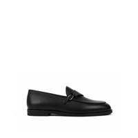 Lexoro - Men's Black Pebble Grain Leather Loafer