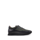 Itzel - Men's Black Calf Leather and Harris Tweed Leather Jogger