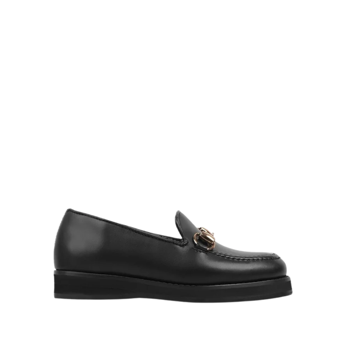 Amethyst - Kid's Black Calf Leather Loafer (5-12 Years Old)