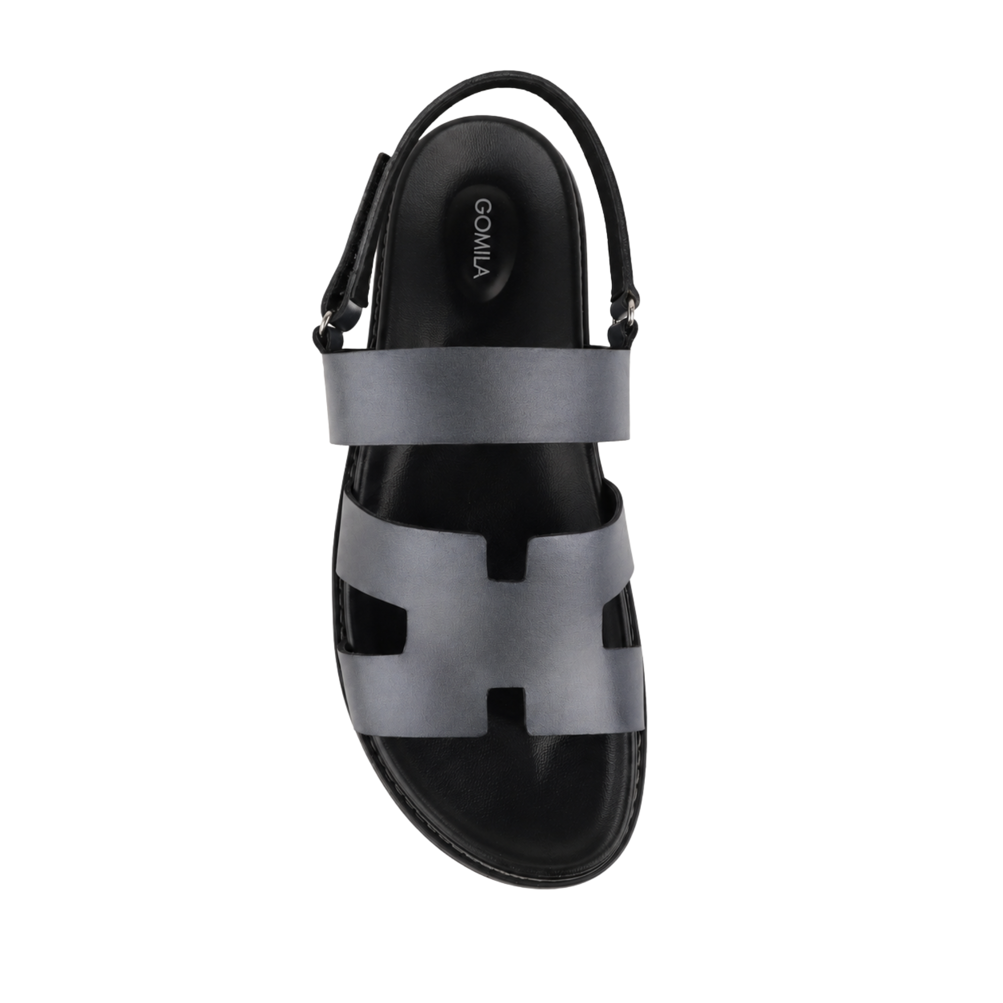 Nathan - Men's Grey Calf Leather Sandal