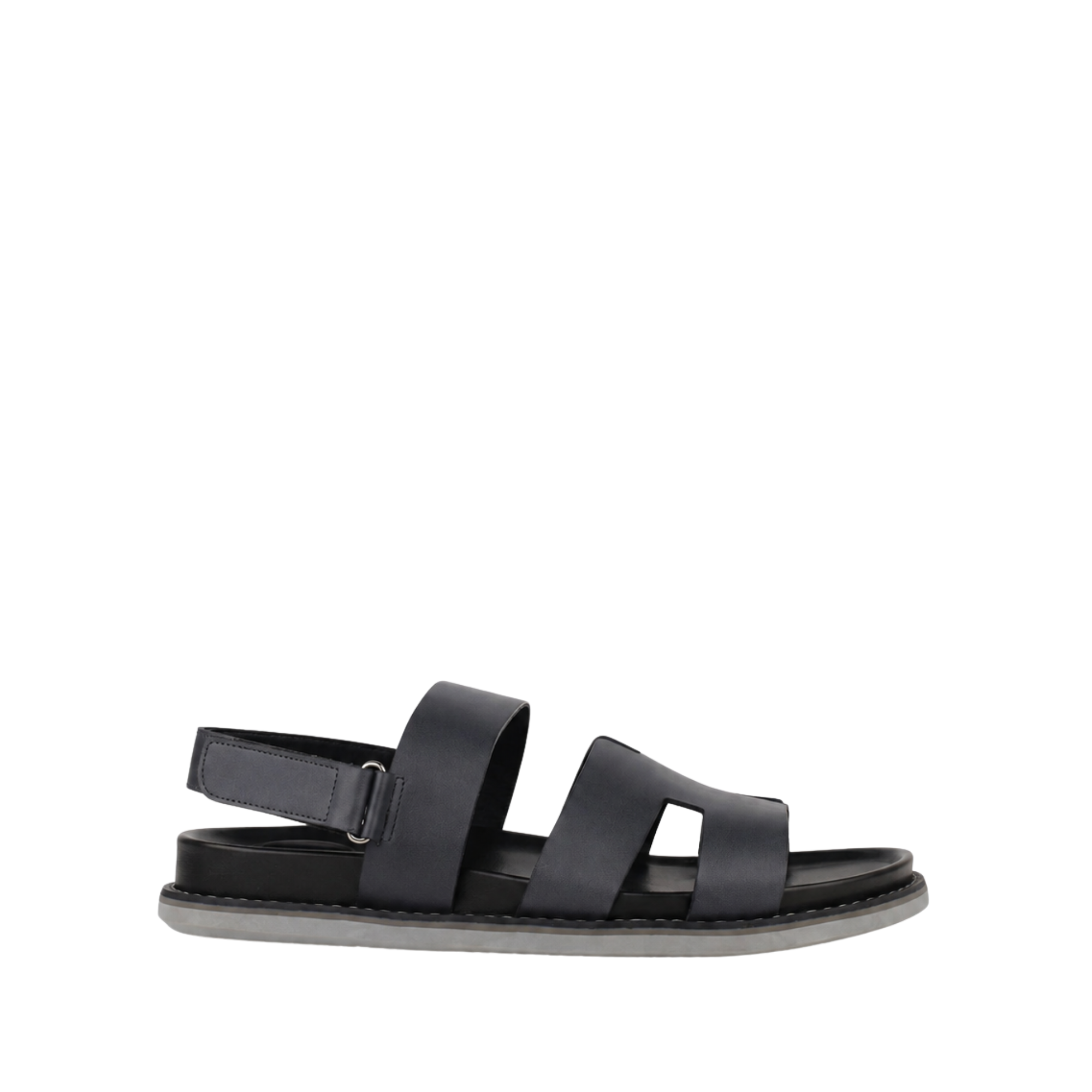 Nathan - Men's Grey Calf Leather Sandal