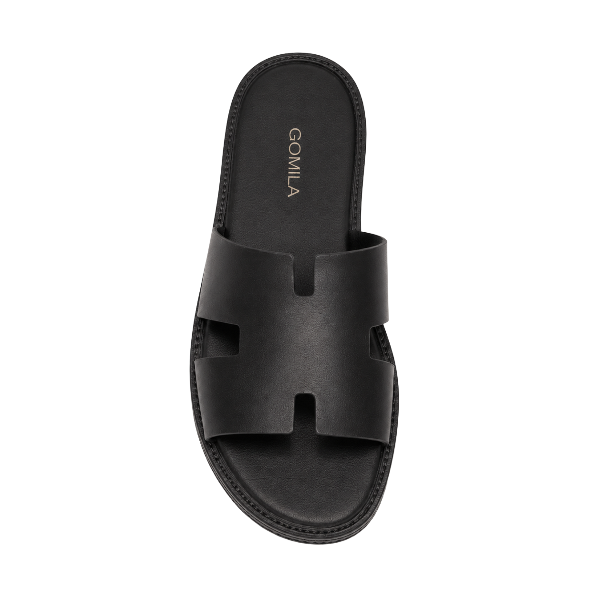 Cameron CRUST - Men's Black Calf Leather Slipper