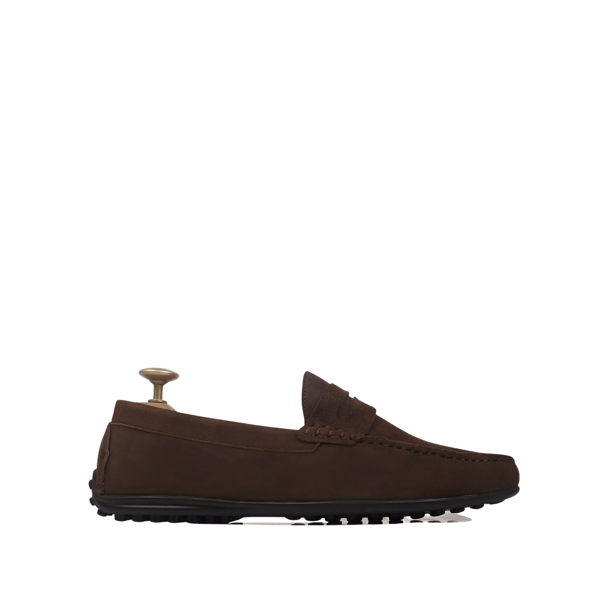 Knox - Men's Dark Brown Split Suede Driver Shoe