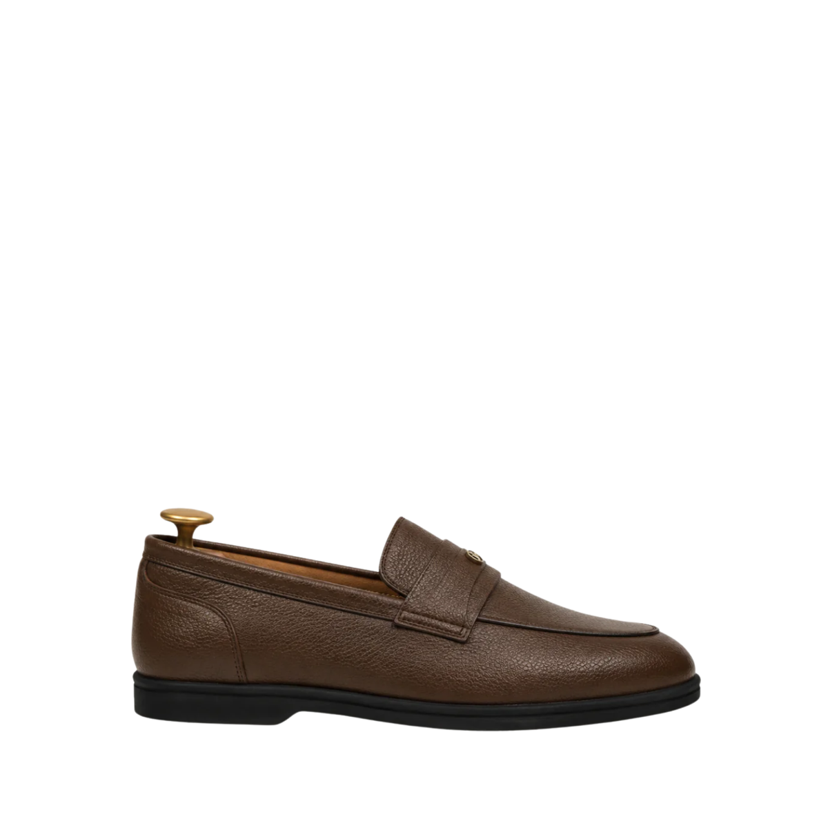 Virello - Men's Brown Pebble Grain Leather Loafer