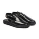 Sakua - Men's Black Box Leather High Shine Sandal