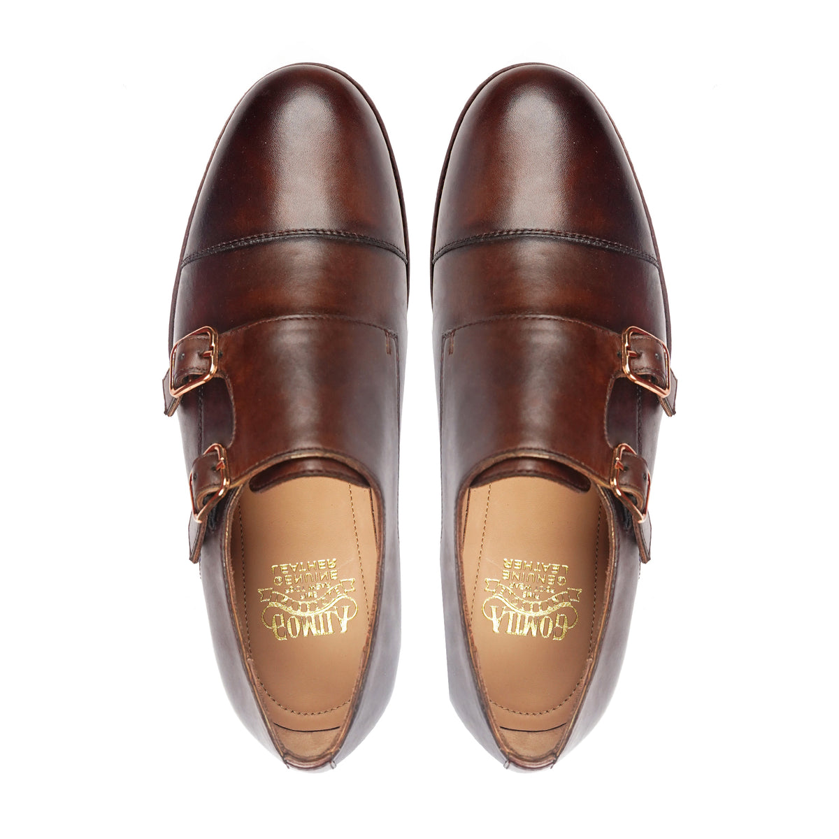 Bantly - Men's Dark Brown Calf leather Double Monkstrap