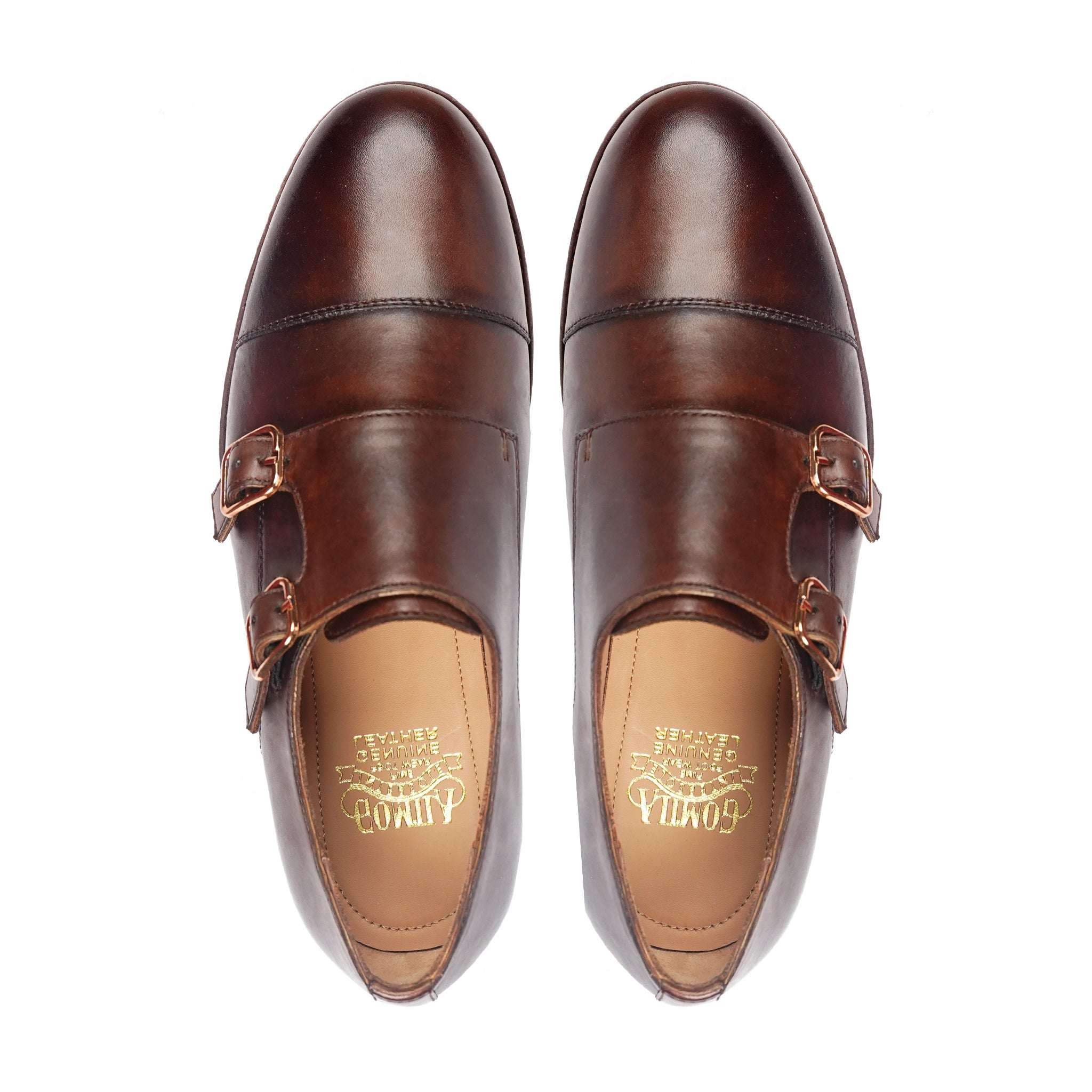 Bantly - Men's Dark Brown Calf leather Double Monkstrap