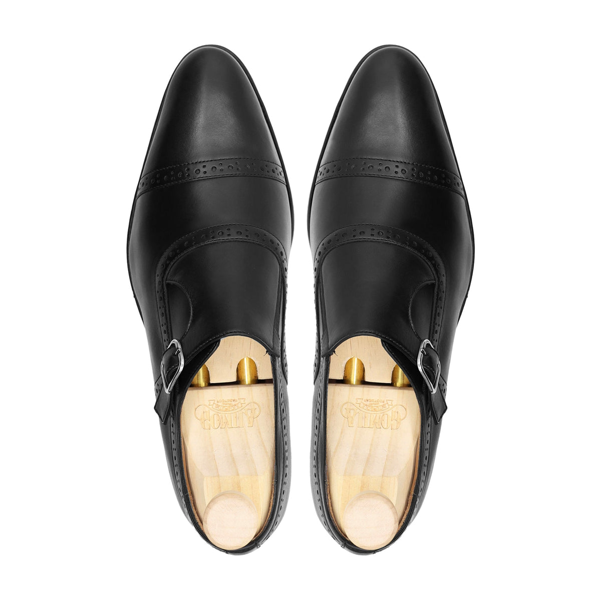 Arujo - Men's Black Calf Leather Single Monkstrap