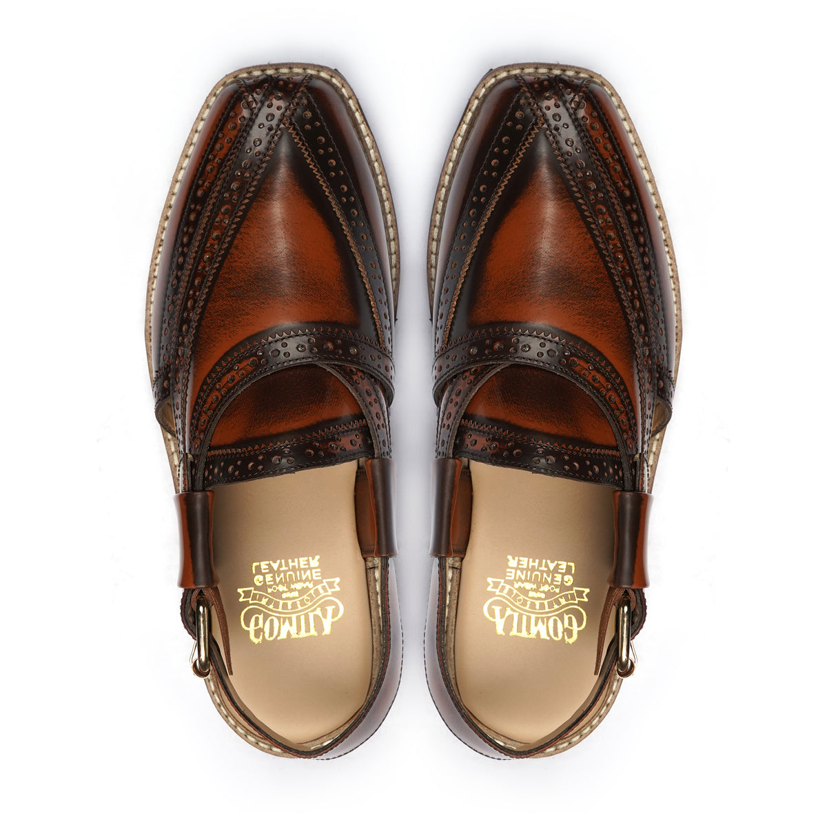 BROWN BURNISHED NOUROZE CHAPPAL - Gomila Intersole