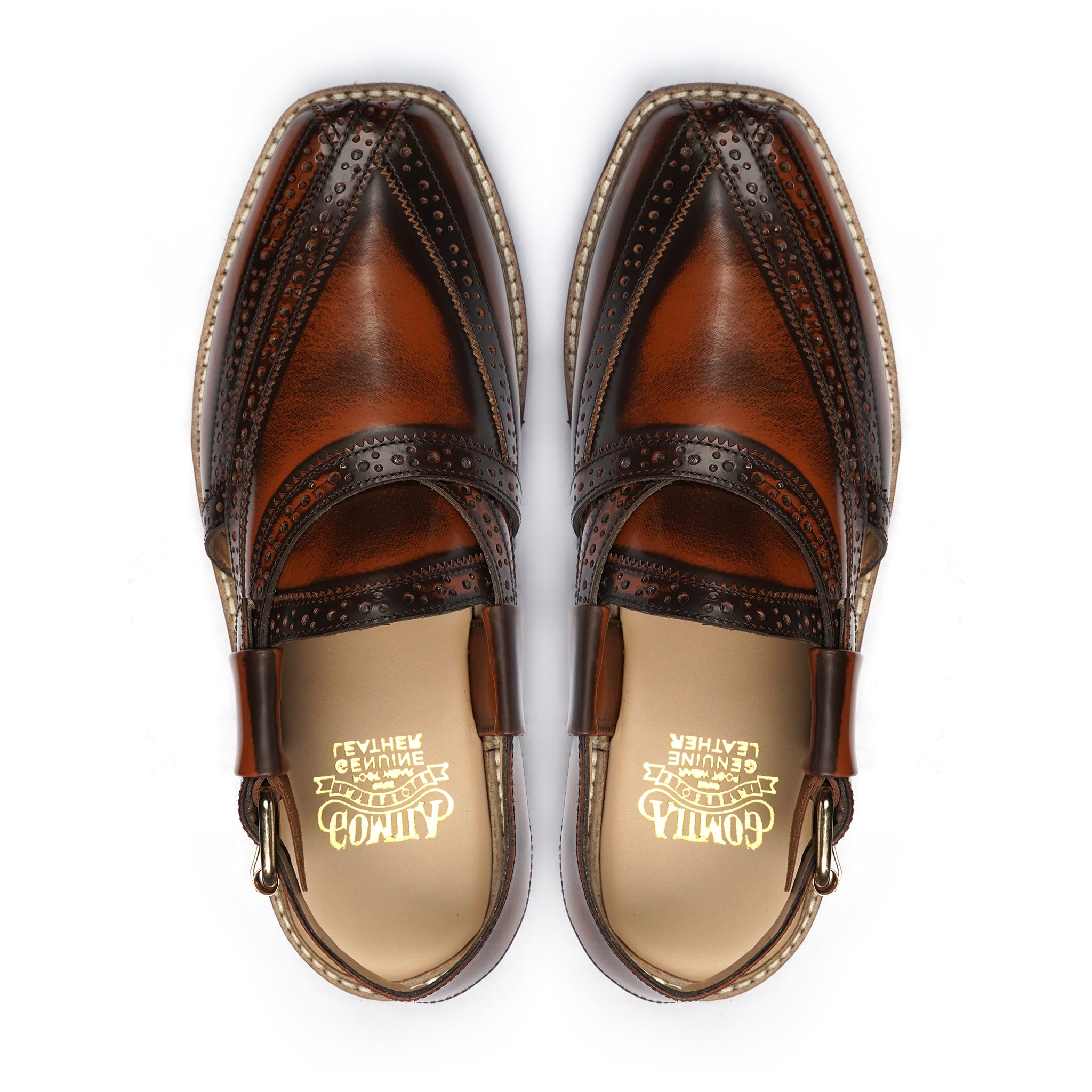 BROWN BURNISHED NOUROZE CHAPPAL - Gomila Intersole