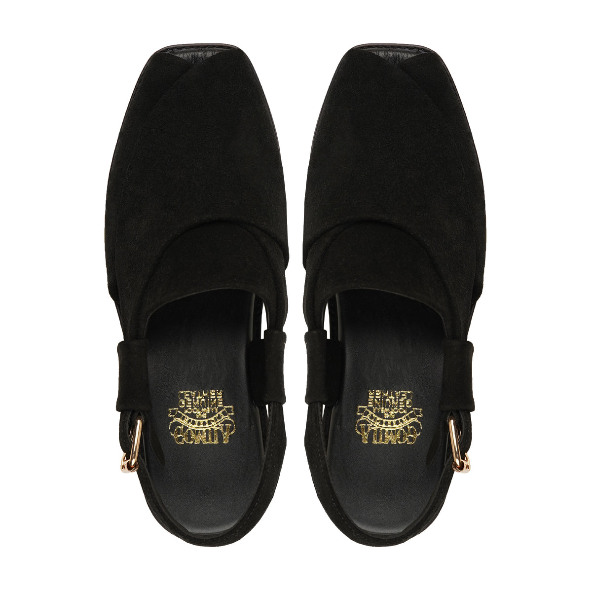 Tsubaki - Men's Black Kid Suede Sandal