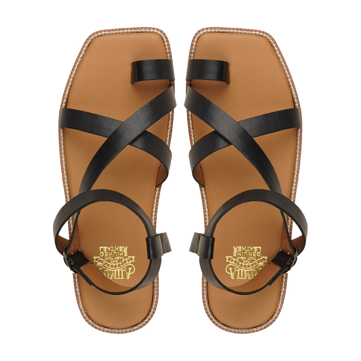 Cremona - Men's Black Calf Leather Sandal