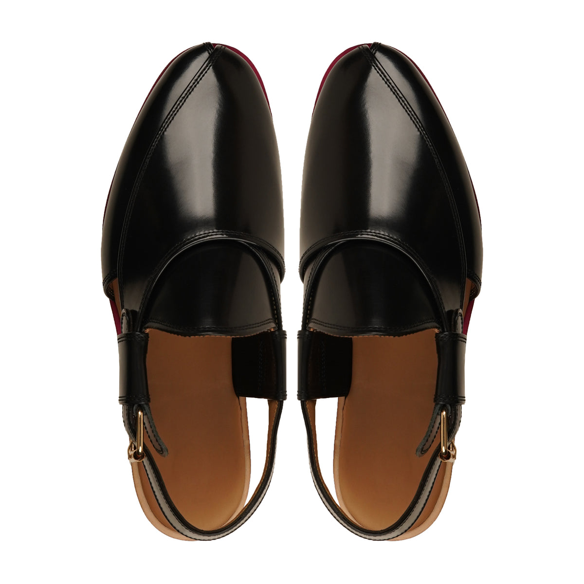 Kyo - Men's Black Box Leather High Shine Sandal