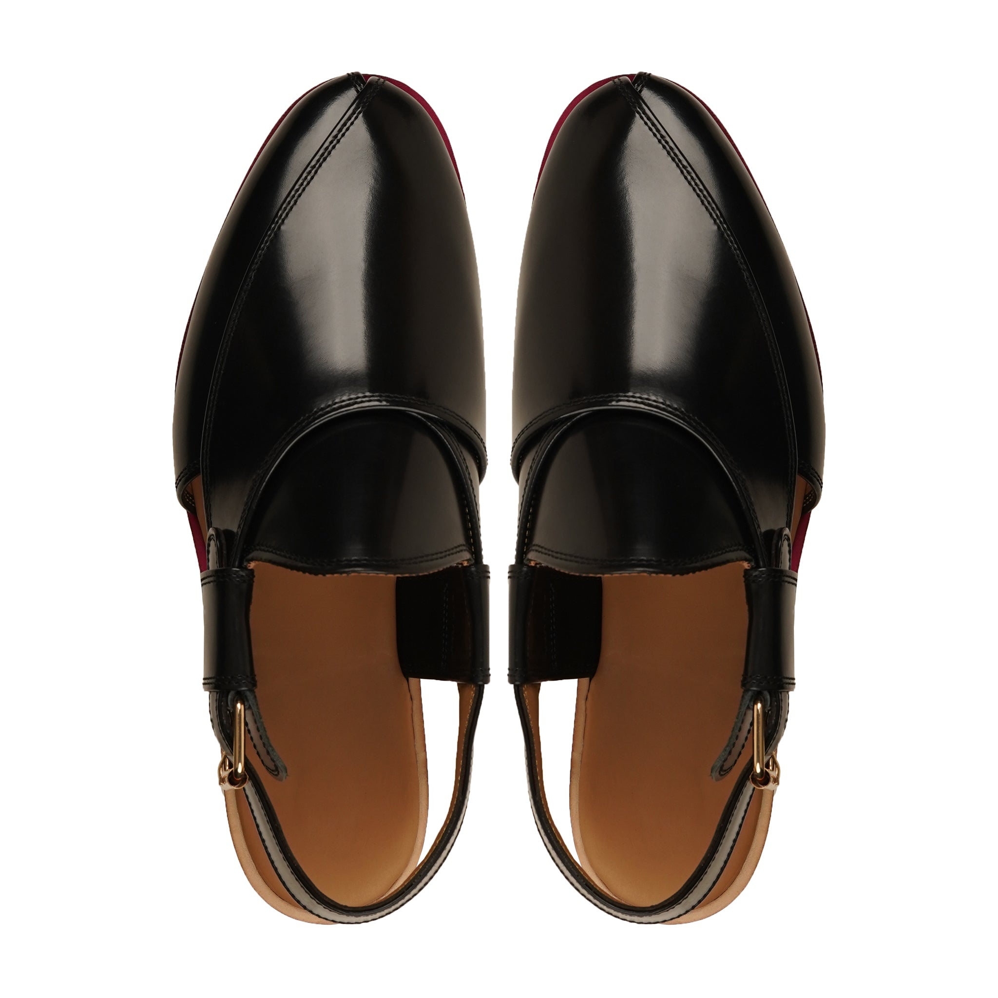 Kyo - Men's Black Box Leather High Shine Sandal