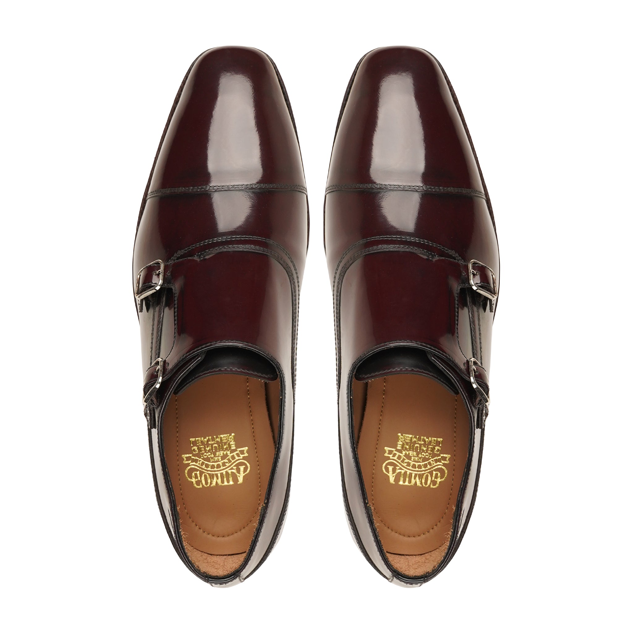 Jerry - Men's Oxblood Box Leather High Shine Double Monkstrap