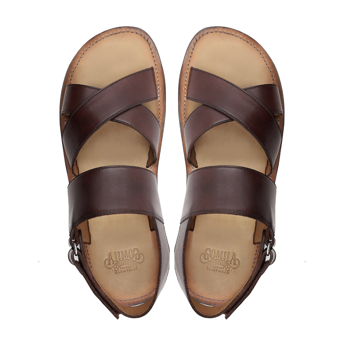 Chaplin - Men's Woddy Brown Calf Leather Sandal