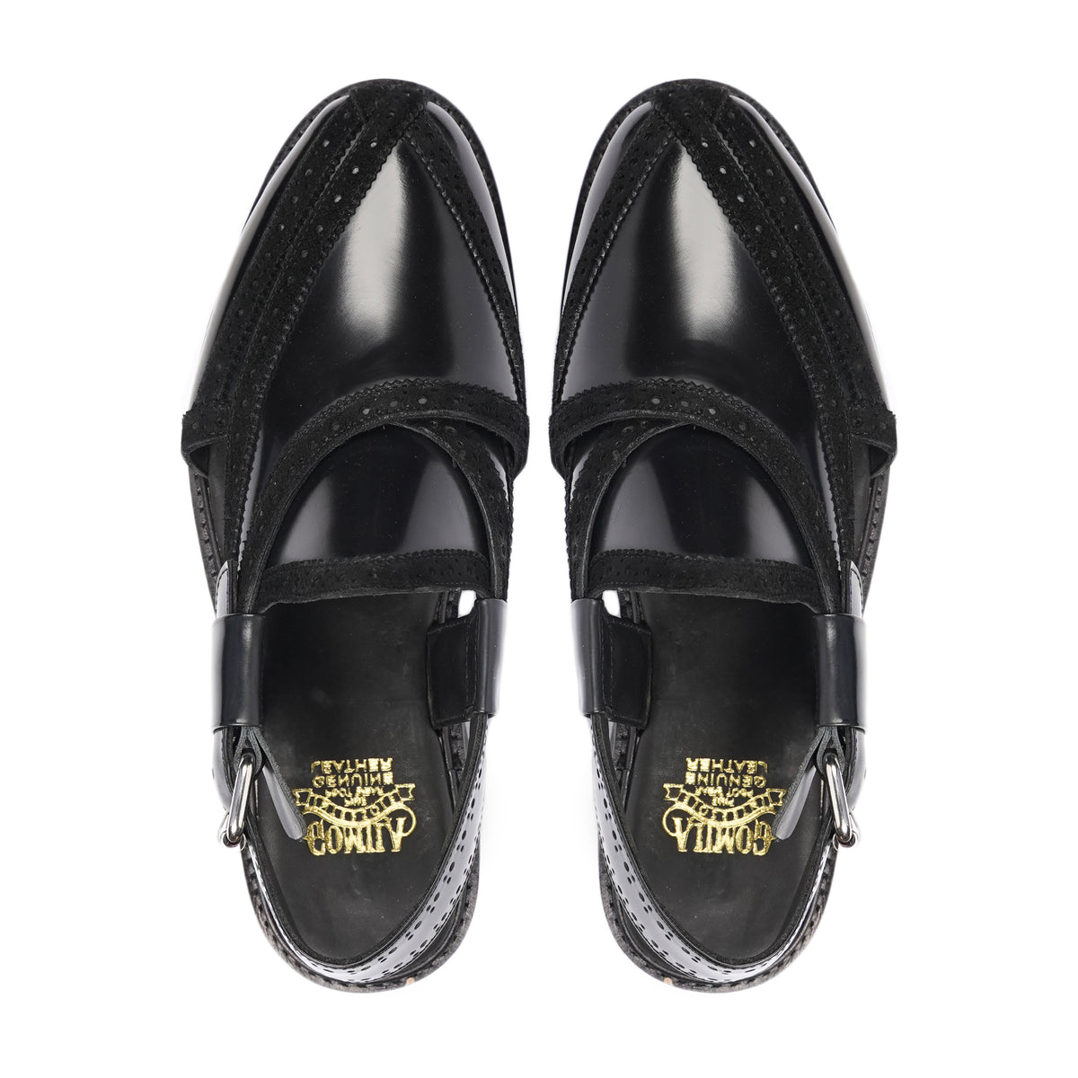 Masumi - Men's Black Box Leather High Shine Sandal