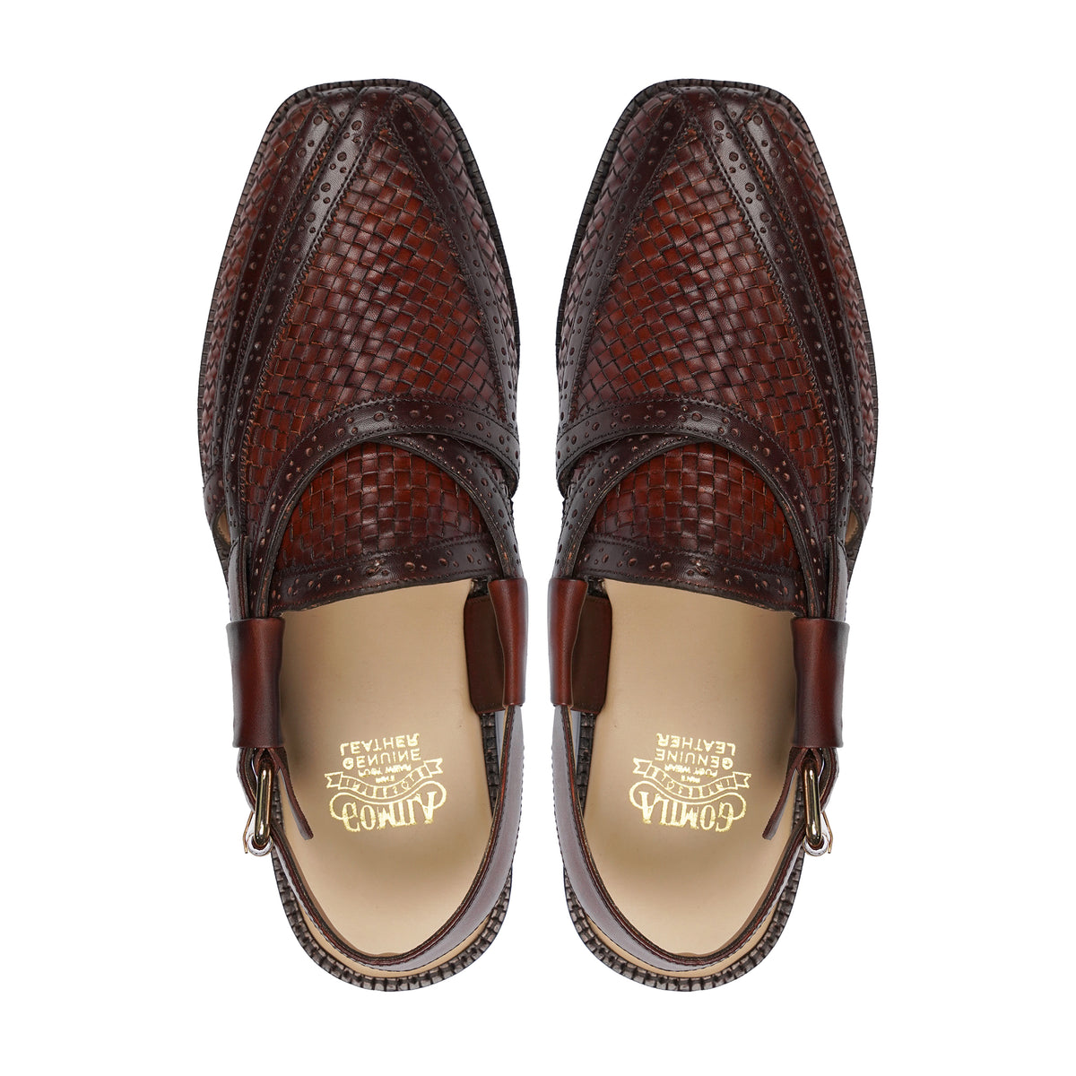 WOVEN NOUROZE CHAPPAL DARK BROWN - Gomila Intersole