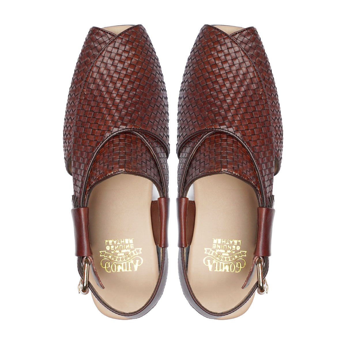 WOVEN PESHAWARI CHAPPAL BROWN - Gomila Intersole