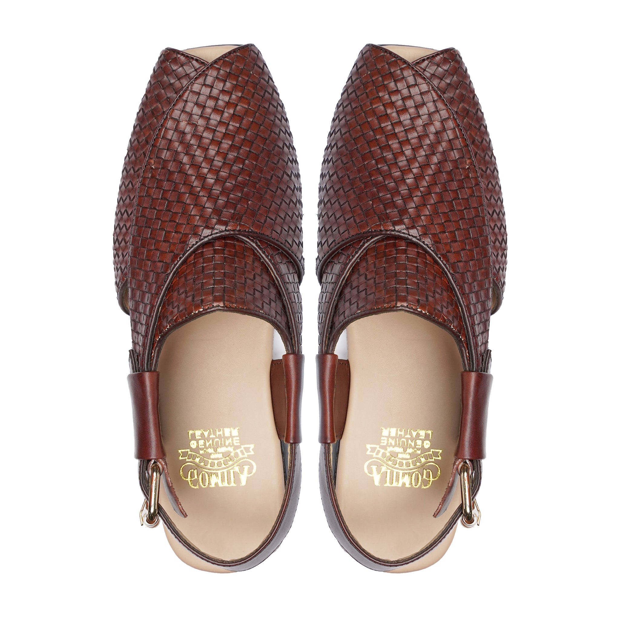WOVEN PESHAWARI CHAPPAL BROWN - Gomila Intersole