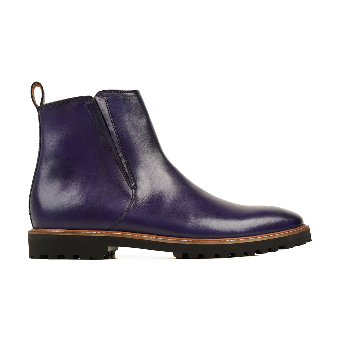 Erfurt - Men's Blue Patina Calf Leather Chelsea Boot