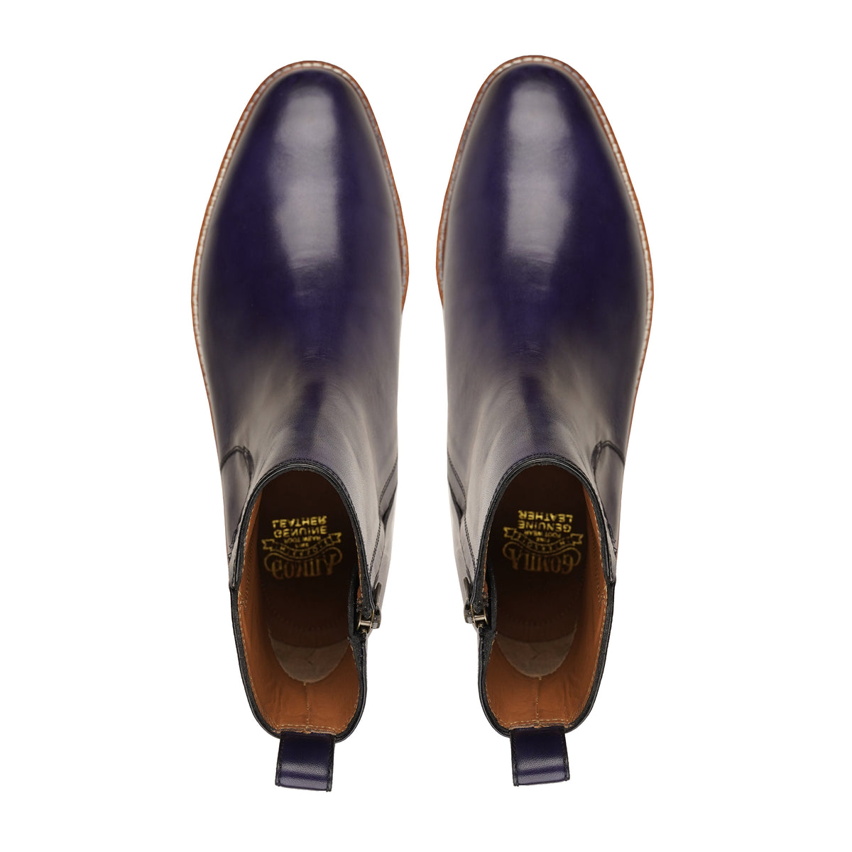 Erfurt - Men's Blue Patina Calf Leather Chelsea Boot