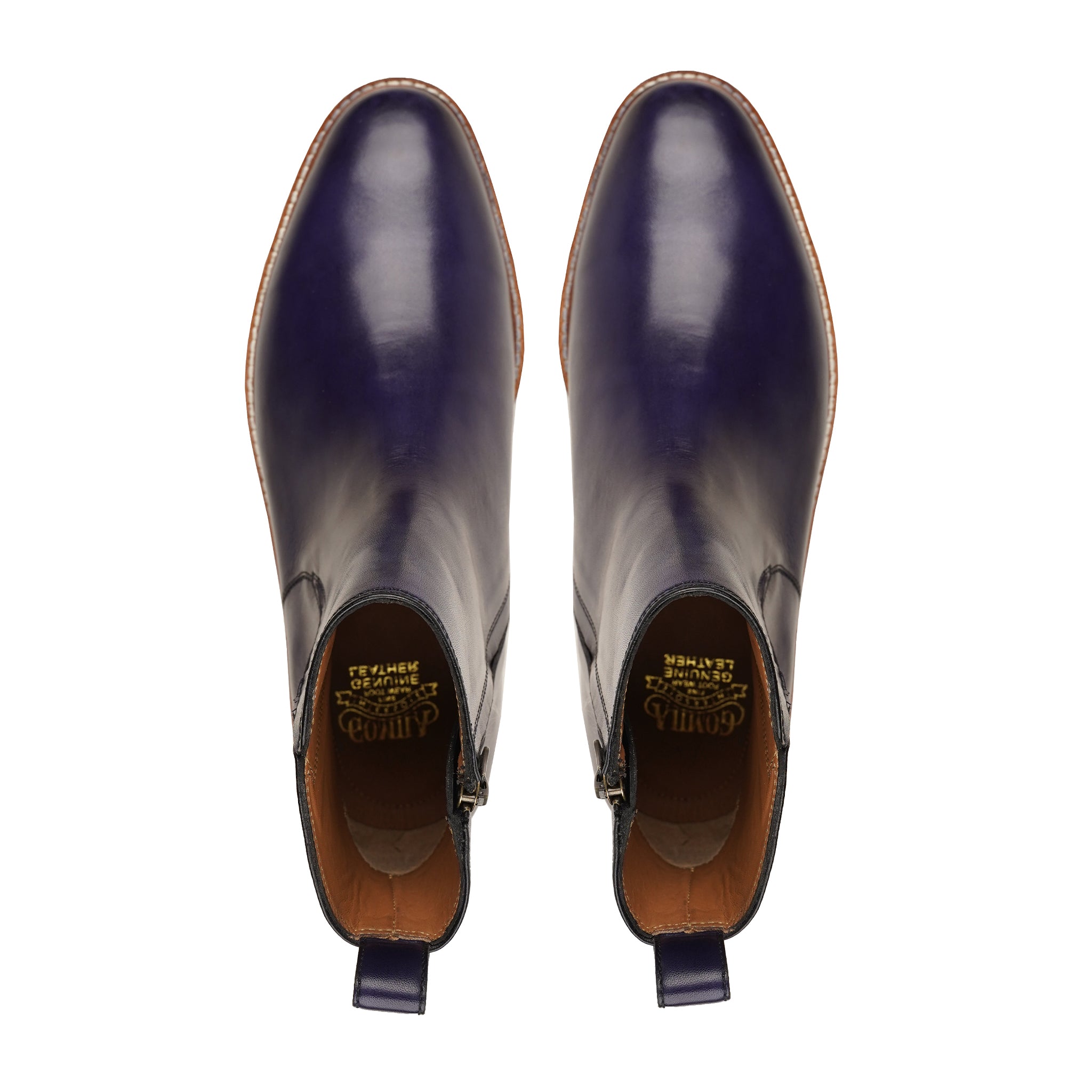 Erfurt - Men's Blue Patina Calf Leather Chelsea Boot