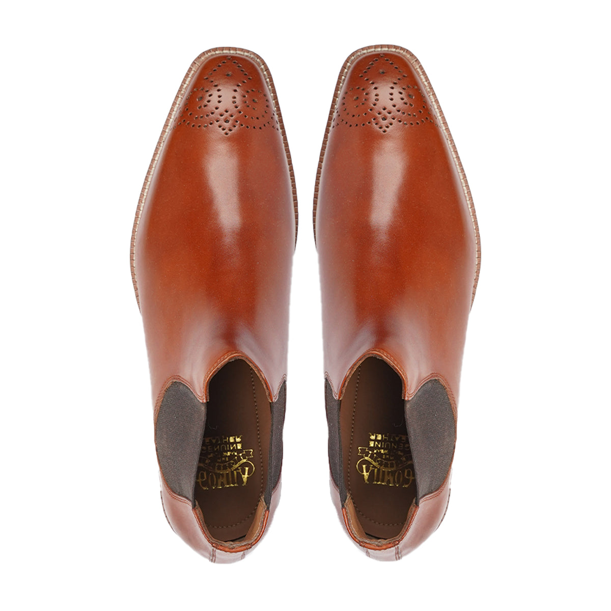 Sergiochel - Men's Tan Calf Leather Chelsea Boot