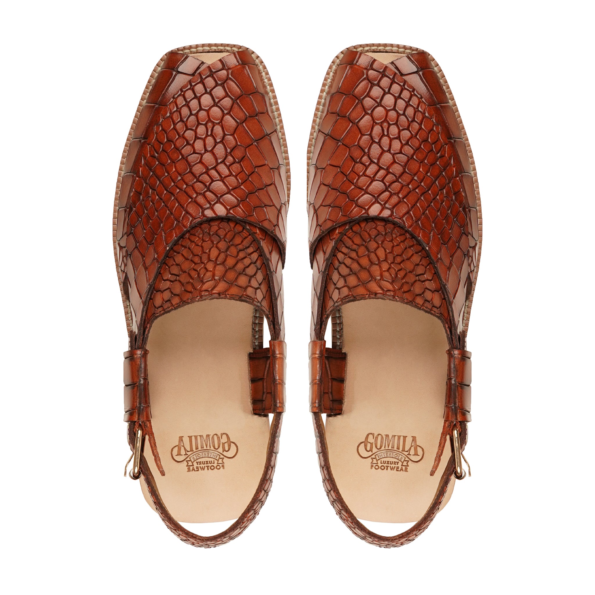 Umeko - Men's Reddish Brown Calf Leather Sandal