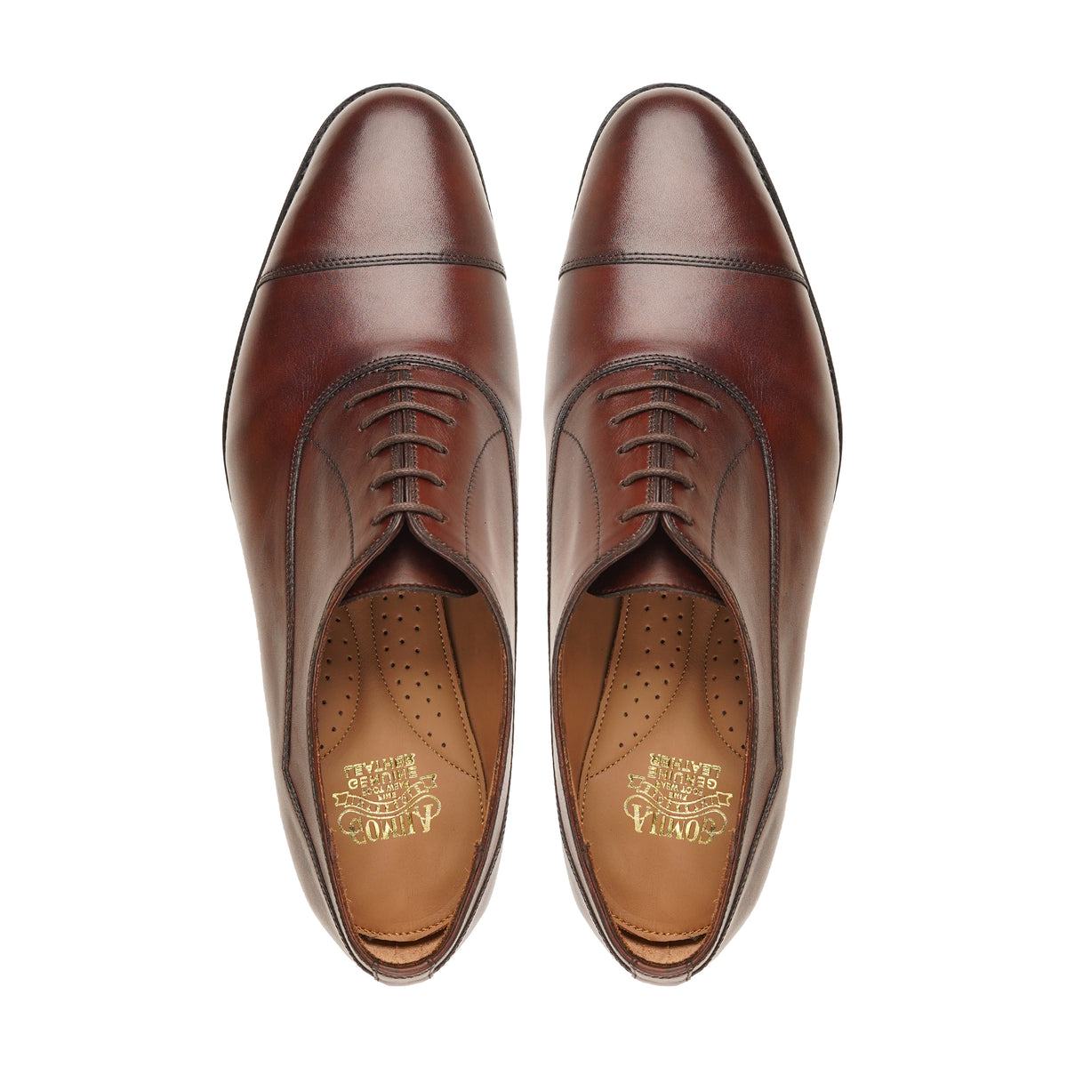 Rosso - Men's Reddish Brown Calf Leather Oxford Shoe