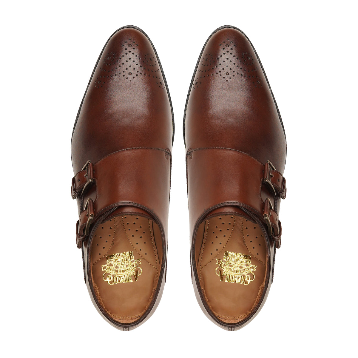 Nisaan - Men's Dark Brown Calf Leather Double Monkstrap