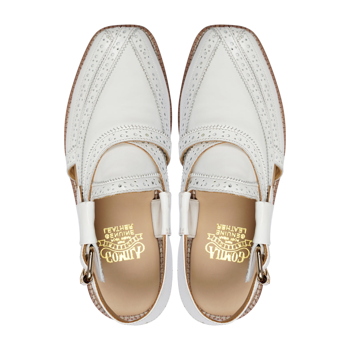 NOUROZE CHAPPAL WHITE - Gomila Intersole