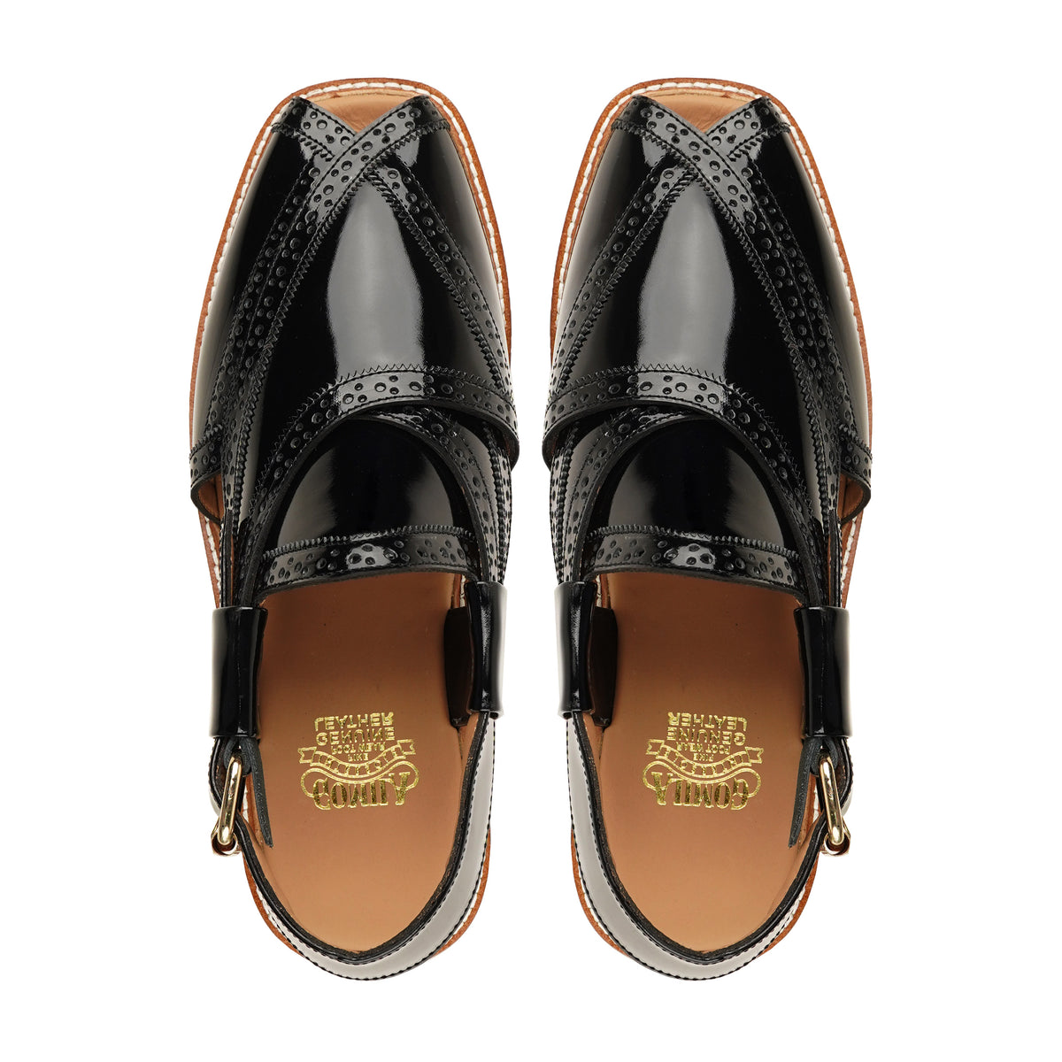 Satomi - Men's Black Patent Leather Sandal