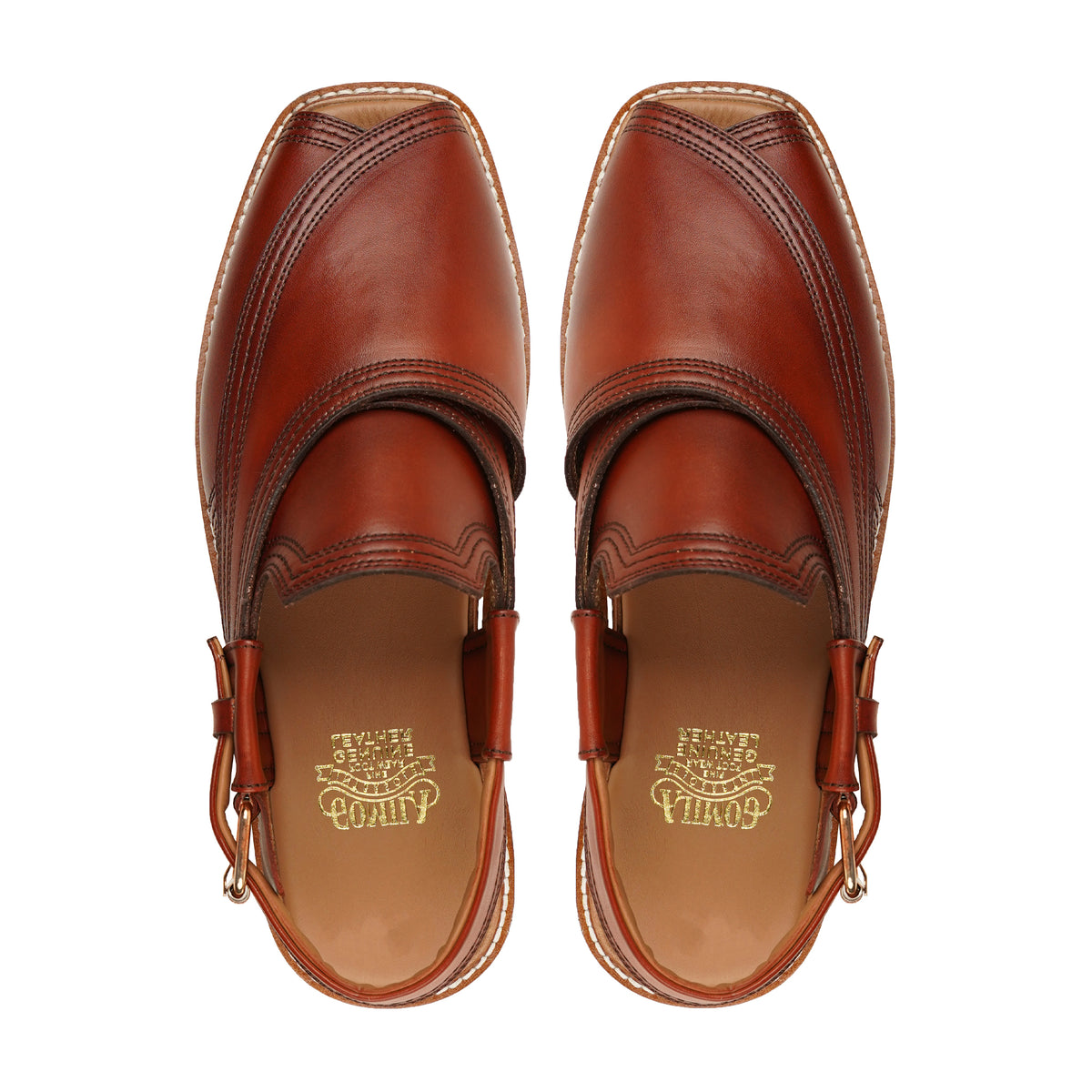 Kuri - Men's Burgundy Brown Calf Leather Sandal