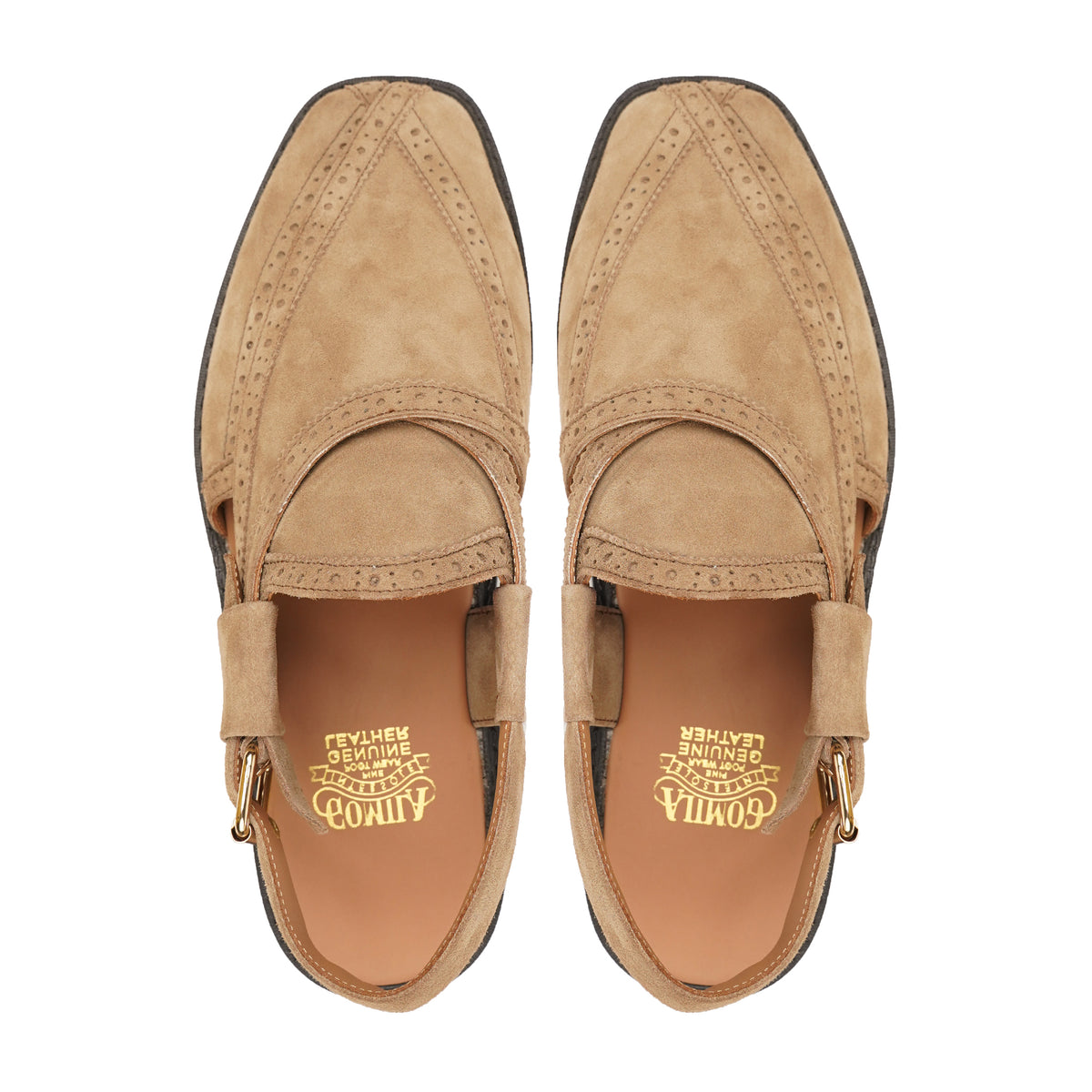 Vaberg - Men's Camel Kid Suede Sandal