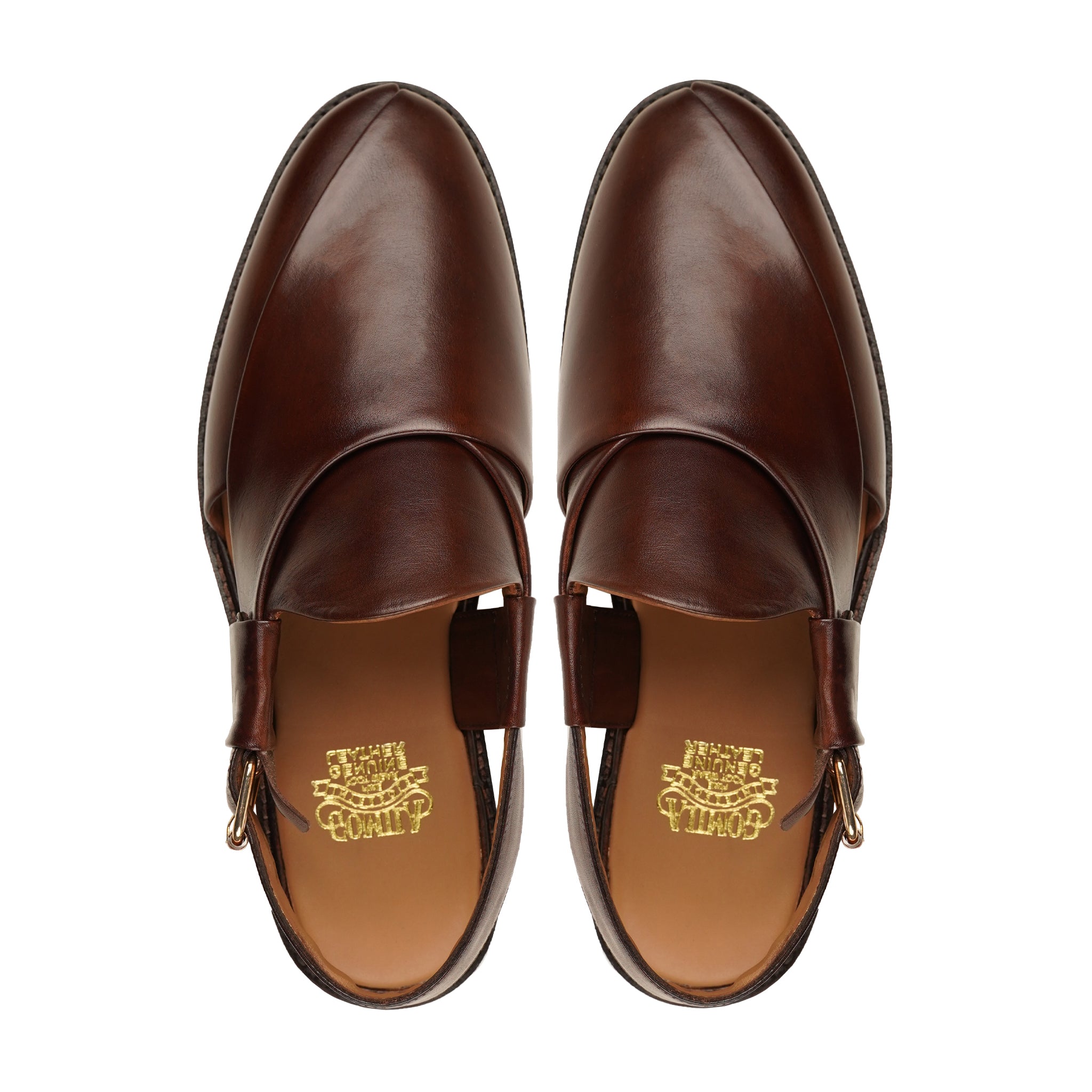 Hisano - Men's Dark Brown Calf Leather Sandal