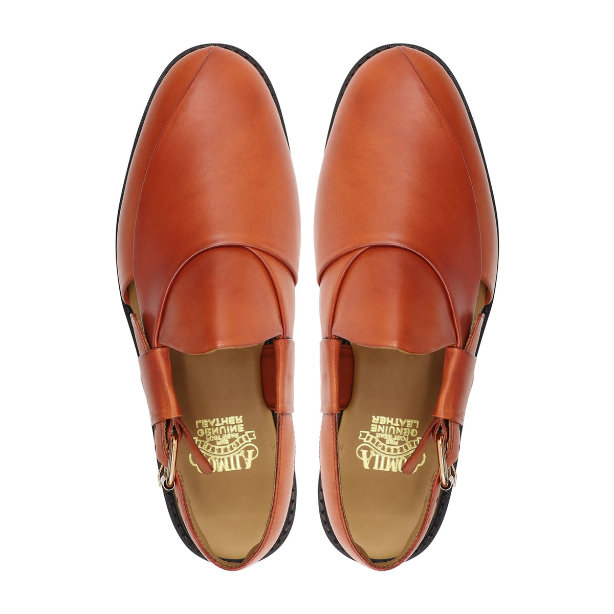 Persog - Men's Papaya Orange Calf Leather Sandal