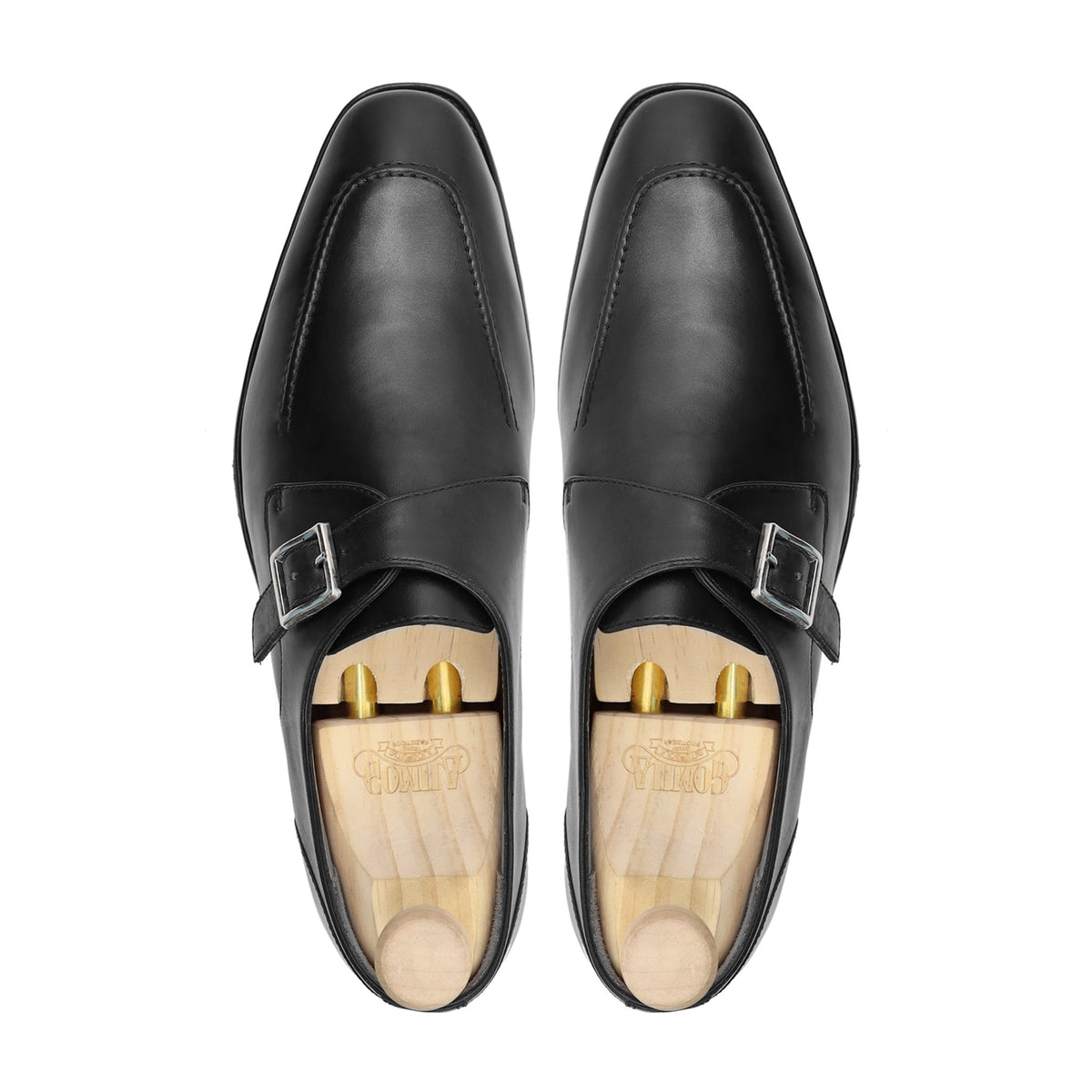 Nebart - Men's Black Calf Leather Single Monkstrap