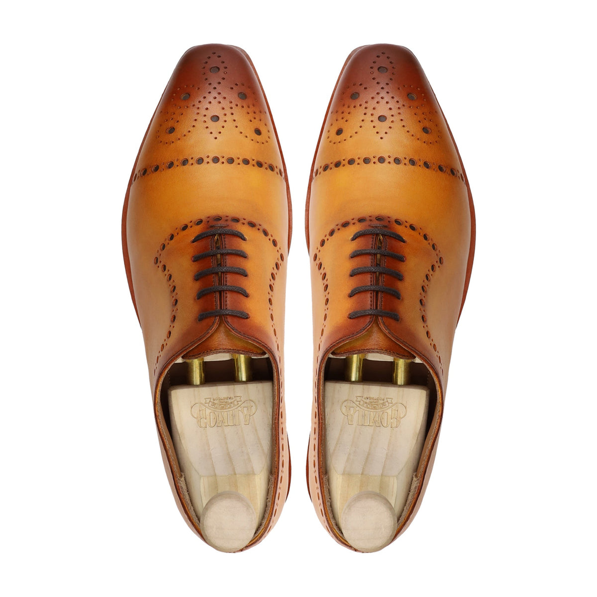 Shoal - Men's Burnished Yellow Tan Calf Leather Wholecut Shoe - Goodyear Welted