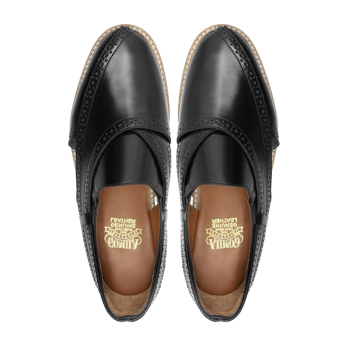 Wichita - Men's Black Box Leather High Shine Sandal