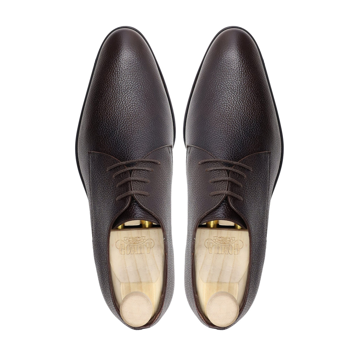 Hofsud - Men's Dark Brown Pebble Grain Leather Derby Shoe