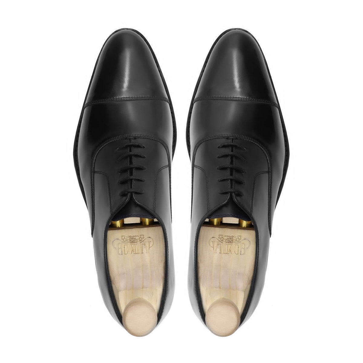 Tawus - Men's Black Box Leather High Shine Oxford Shoe - Goodyear Welted