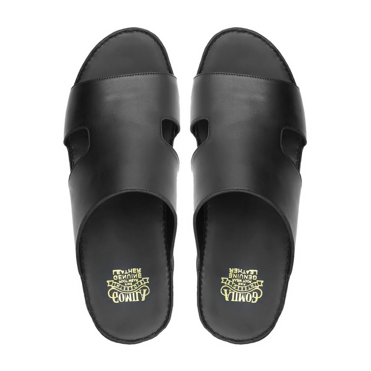 Darmsta - Men's Black Calf Leather Slipper